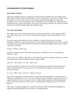 An Introduction To Water Hardness