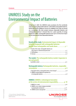 UNIROSS Study on the Environmental Impact of Batteries
