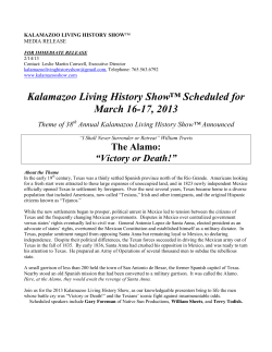 Kalamazoo Living History Show&trade; Scheduled for March 16