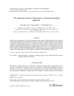 The important modes of subsystems: a moment