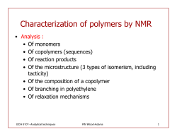Characterization of polymers by NMR