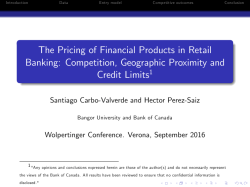 The Pricing of Financial Products in Retail Banking: Competition