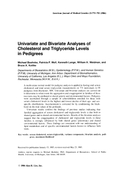 Univariate and Bivariate Analyses of Cholesterol and Triglyceride
