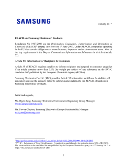 REACH and Samsung Electronics` Products