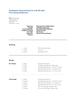 Smallwares Requirements for a 60-80 Seat Fine Dining