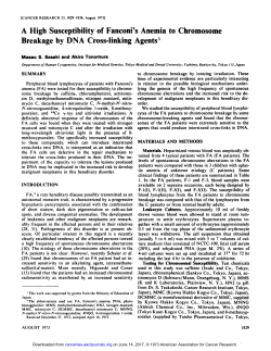 A High Susceptibility of Fanconi`s Anemia to
