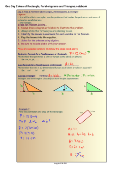 Geo Day 2 Area of Rectangle, Parallelograms and Triangles.notebook