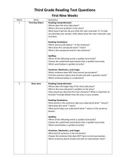 Third Grade Reading Test Questions