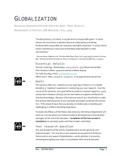 GLOBALIZATION - Department of History