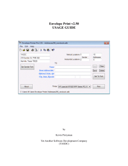 UPDATED! Envelope Print 2.50 User Guide