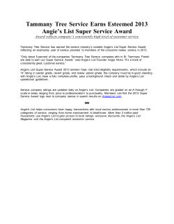 Tammany Tree Service Earns Esteemed 2013 Angie`s List Super