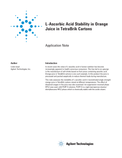 L-Ascorbic Acid Stability in Orange Juice in TetraBrik Cartons