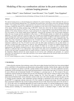 Pre print modelling of the oxycombustion calciner
