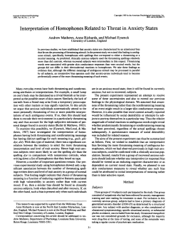 Interpretation of Homophones Related to Threat