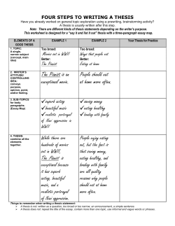 4 Steps to writing a thesis