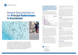 General Characteristics of the Principal Radioisotopes in Groundwater