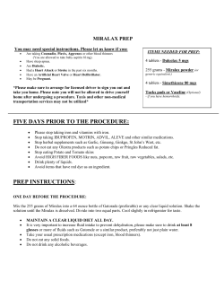 Colonoscopy Preparation Instructions: Miralax/Gatorade PM