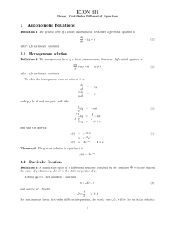 First Order Differential Equations