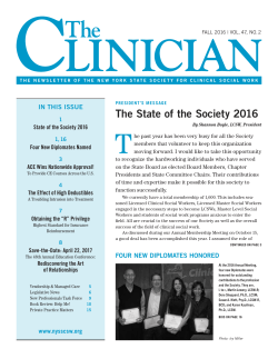 The Clinician, Fall 2016, Vol. 47, No. 2