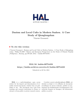 Daoism and Local Cults in Modern Suzhou. A Case Study - Hal-SHS