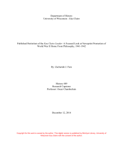 Department of History University of Wisconsin&mdash;Eau Claire