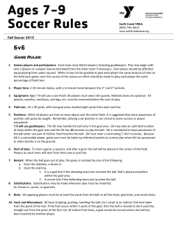 Ages 7-9 Soccer Rules - YMCA of Greater Richmond
