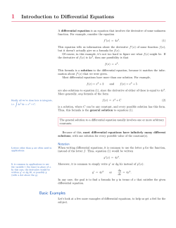 Introduction to Differential Equations