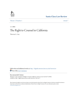 The Right to Counsel in California