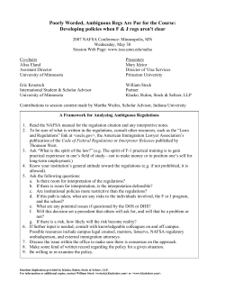 Poorly Worded, Ambiguous Regs Are Par for the Course - umn-isss