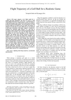 Flight Trajectory of a Golf Ball for a Realistic Game