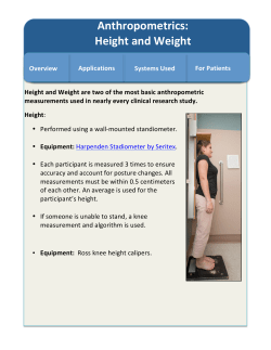 Anthropometrics: Height and Weight