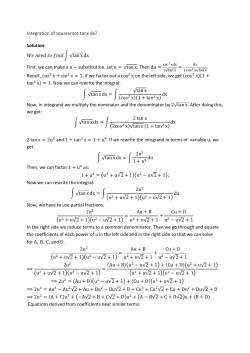 Integration of squareroot tanx dx? Solution: