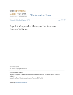 Populist Vanguard: a History of the Southern Farmers` Alliance