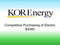 Competitive Purchasing of Electric $/kWh