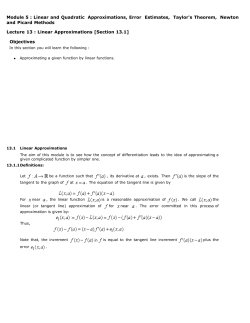 Linear Approximations