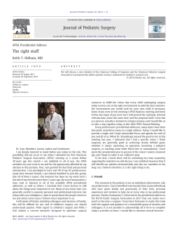 - Journal of Pediatric Surgery