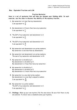 Equivalent Fractions and LCM