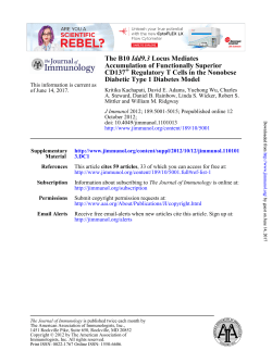 Diabetic Type 1 Diabetes Model Regulatory T Cells in the Nonobese