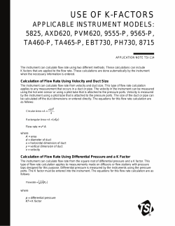 Use of K-Factors with the VELOCICALC - Application Note TSI-114