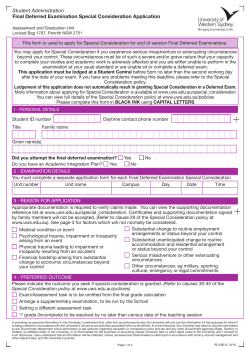 Student Administration Final Deferred Examination