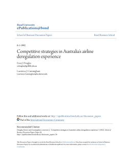 Competitive strategies in Australia`s airline deregulation experience