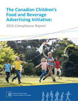 ASC releases The Canadian Children`s Food and Beverage