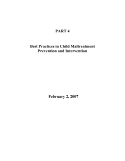 Best Practices in Child Maltreatment Prevention