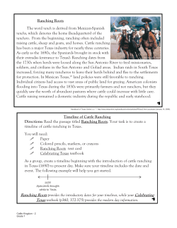 Timeline of Cattle Ranching Directions: Read the passage titled