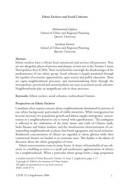 Ethnic Enclaves and Social Cohesion Mohammad Qadeer School of