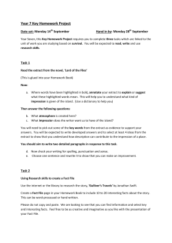 Year 7 Key Homework Project