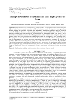 Drying Characteristics of vermicelli in a Slant height greenhouse Dryer