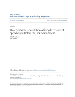 How America`s Constitution Affirmed Freedom of Speech Even
