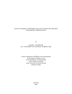 HAITIAN AMERICAN MOTHERS` HEALTH AND DIETARY BELIEFS