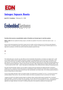 Integer Square Roots
